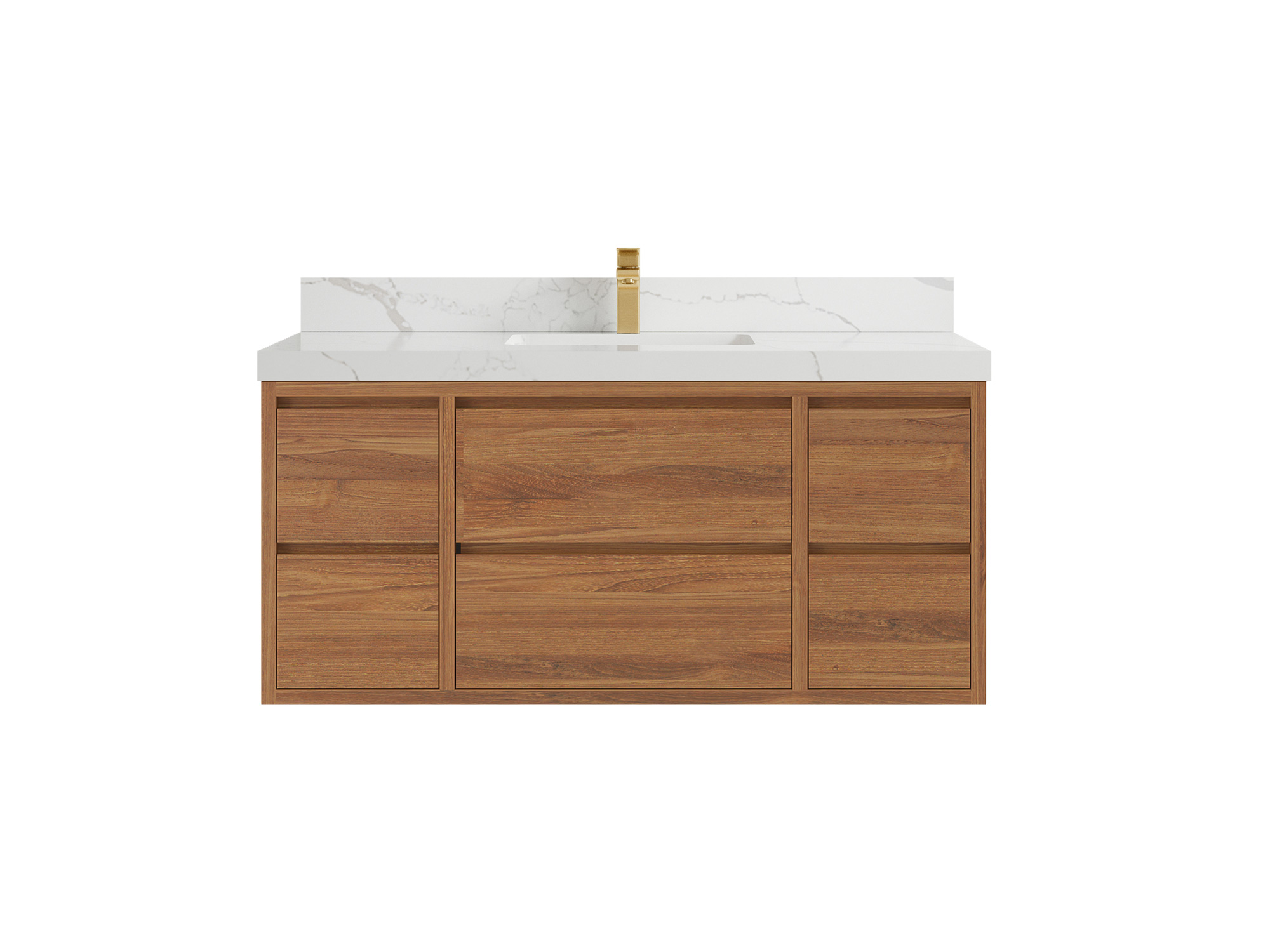 Madison Solid Floating Teak 48 in. W x 22 in. D Single Sink Bathroom Vanity