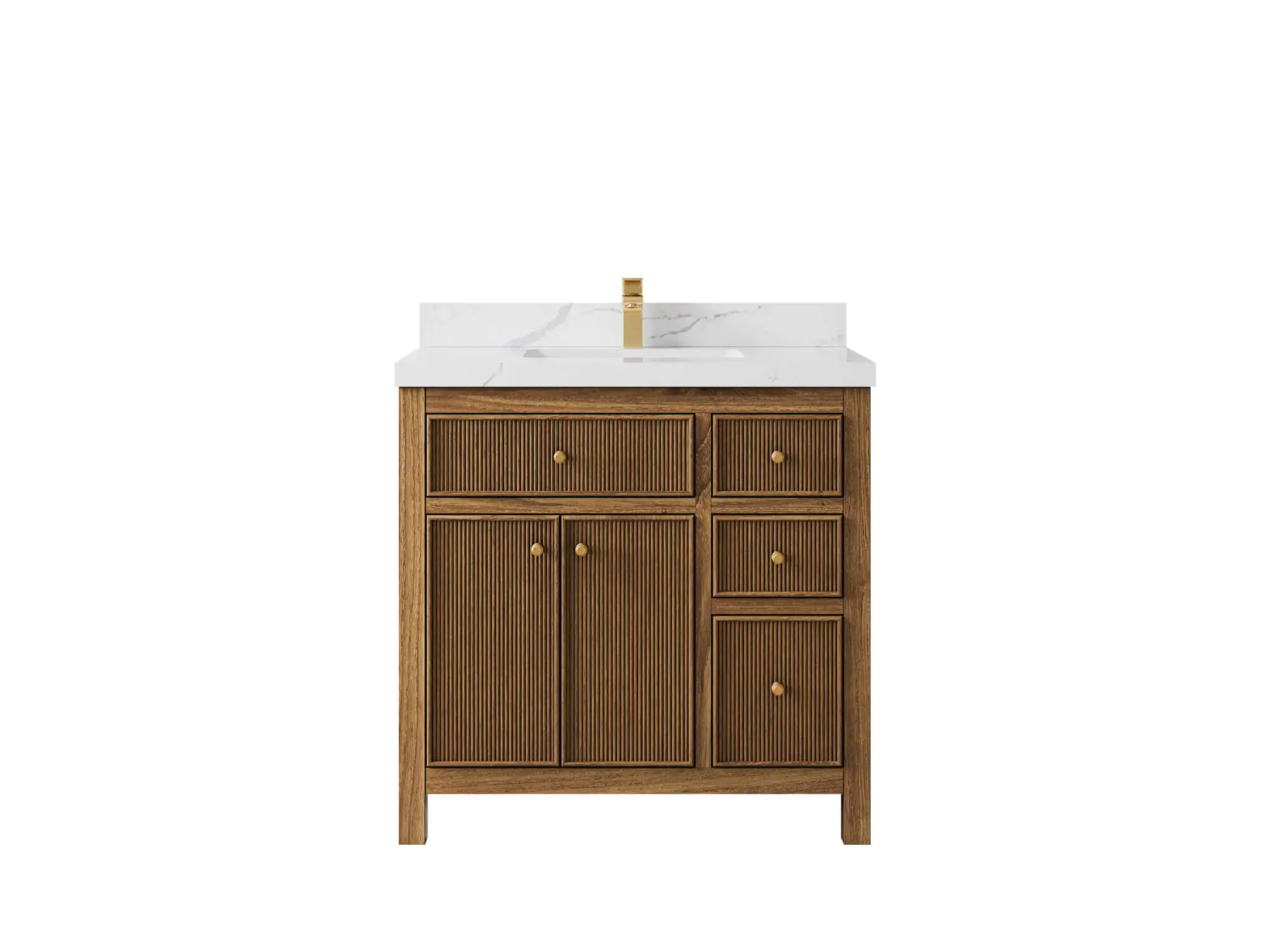Sonoma Solid Teak 36 in. W x 22 in. D Center Sink Bathroom Vanity