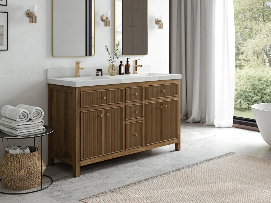 teak wood bathroom vanity