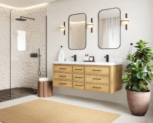 double sink vanity floating