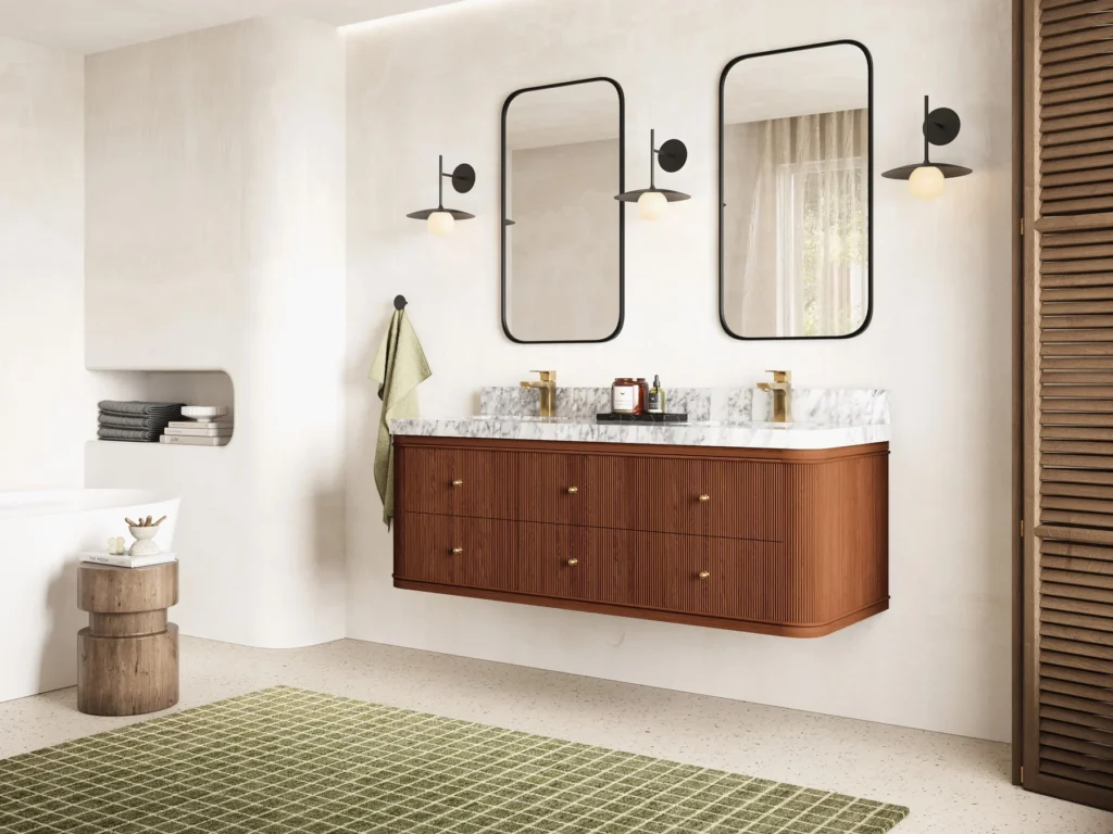 Hampton Floating Teak Modern Vanity in Norcross