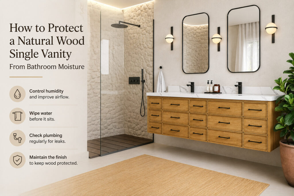 wood single vanity